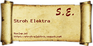 Stroh Elektra névjegykártya